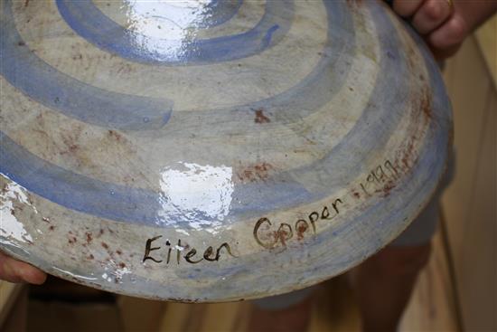 Eileen Cooper. A Studio ceramic bowl depicting a seated female nude, signed and dated 1999 verso, diameter 44.5cm